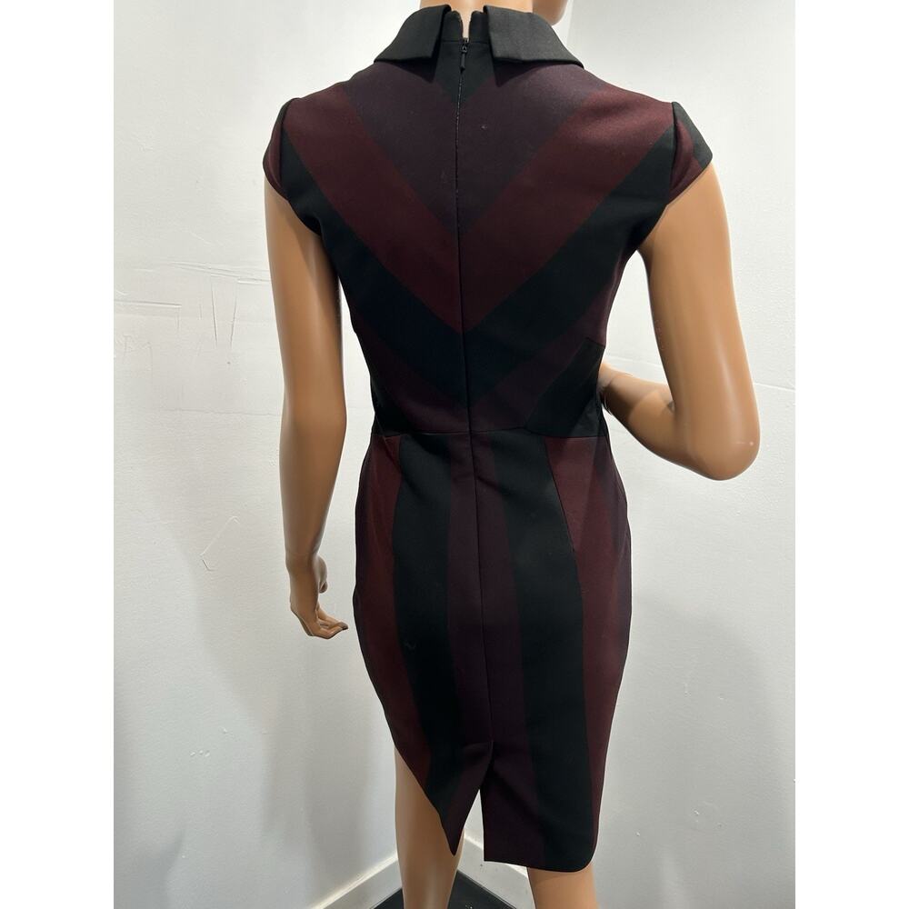 karen millen dress Body Shape Size 6 US Small Black And Burgundy Striped - Picture 3 of 10